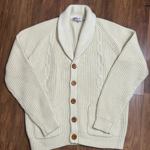 AstorONE Oversized Grandpa Button Down Shawl Collar Cardigan Sweater Size XL - Picture 9 of 9
